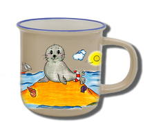 Laden Sie das Bild in den Galerie-Viewer, Geschirr-Set Natur Neu Seehund Moin Moin