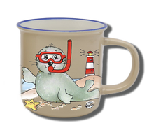 Load image into Gallery viewer, Namenstasse Natur 250ml Seehund Seehund Brille