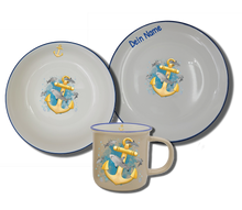 Laden Sie das Bild in den Galerie-Viewer, Geschirr-Set Natur Neu Anker Hai