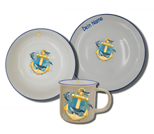 Laden Sie das Bild in den Galerie-Viewer, Geschirr-Set Natur Neu Anker Wal