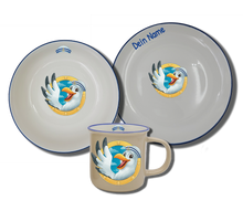 Laden Sie das Bild in den Galerie-Viewer, Geschirr-Set Natur Neu Bullauge Möwe