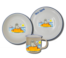 Laden Sie das Bild in den Galerie-Viewer, Geschirr-Set Natur Neu Seehund Moin Moin
