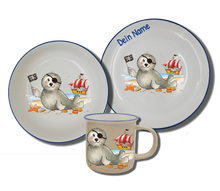 Laden Sie das Bild in den Galerie-Viewer, Geschirr-Set Natur Neu Seehund Pirat
