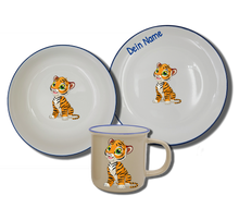 Laden Sie das Bild in den Galerie-Viewer, Geschirr-Set Natur Neu Tiger