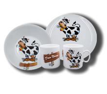 Laden Sie das Bild in den Galerie-Viewer, Geschirr aus Porzellan mit Namen und Kuh