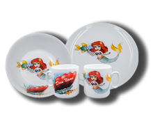 Laden Sie das Bild in den Galerie-Viewer, Geschirr aus Porzellan mit Namen und Meerjungfrau