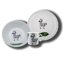 Laden Sie das Bild in den Galerie-Viewer, Geschirr aus Porzellan mit Namen und Zebra