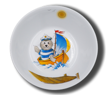 Laden Sie das Bild in den Galerie-Viewer, Schale aus Porzellan mit Namen und Seehund Boot