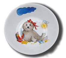 Laden Sie das Bild in den Galerie-Viewer, Schale aus Porzellan mit Namen und Seehund Mädchen