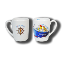 Load image into Gallery viewer, Tasse mit Namen Dampfer Vorder und Rückseite