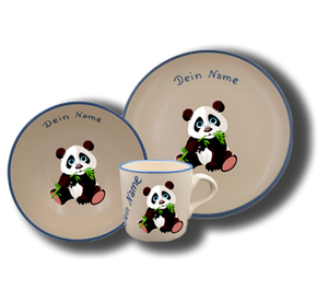 Geschirr-Set Natur Panda