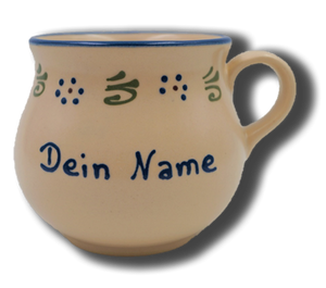 Tasse aus Keramik mit Namen in Ammerland extra groß bauchig