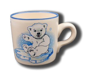 Beige Tasse mit Namen und Eisbär