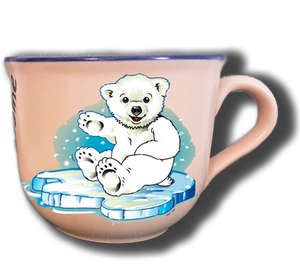 Extra große Tasse mit Namen und Eisbär