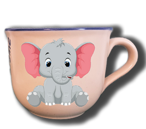 Extra große Tasse mit Namen und Elefant