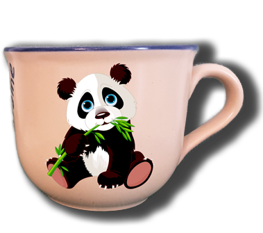 Extra große Tasse mit Namen und Panda