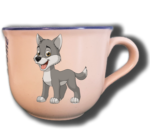 Extra große Tasse mit Namen und Wolf