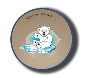 Schale aus Keramik mit Namen und Eisbär