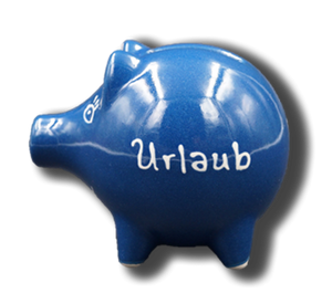 Piggy bank 8 cm - Bunzlau blue