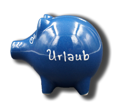 Piggy bank 8 cm - Bunzlau blue