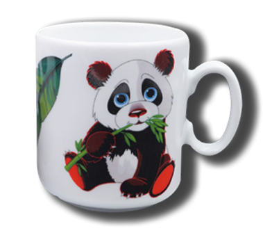 Weißer Tasse mit Namen und Panda