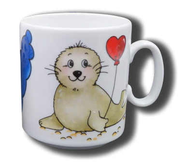 Name mug brillant - Seal heart