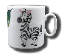 Load image into Gallery viewer, Tasse aus Porzellan mit Namen und Zebra
