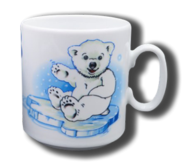 Name mug brillant - Polar bear