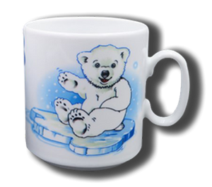 Tasse aus Porzellan mit Namen und Eisbär