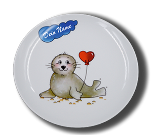 Plate brillant - Seal heart ballon