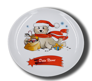 Teller Brillant Seehund Weihnachten