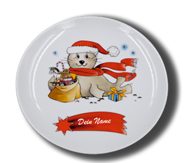 Teller Brillant Seehund Weihnachten