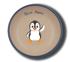 Teller Natur 21 cm tief Pinguin